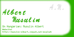 albert musulin business card